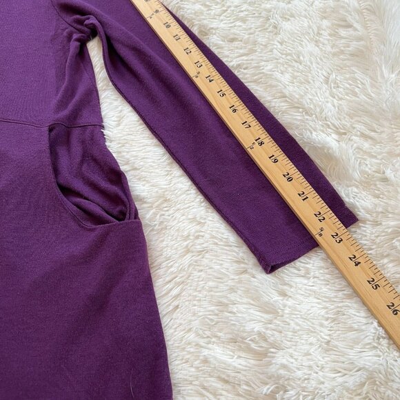 Chicos Women Dress Size 8 Small Purple Knit Pockets Shirt Pullover Stretch 15782 - Picture 6 of 7